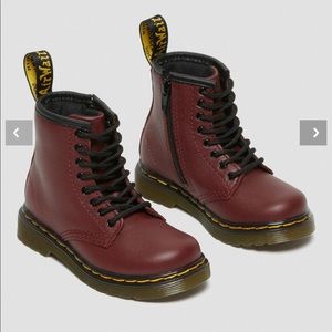 Toddler Leather Dr. Martens Sz 6 Cherry Red Burgundy Lace-up Combat Boots